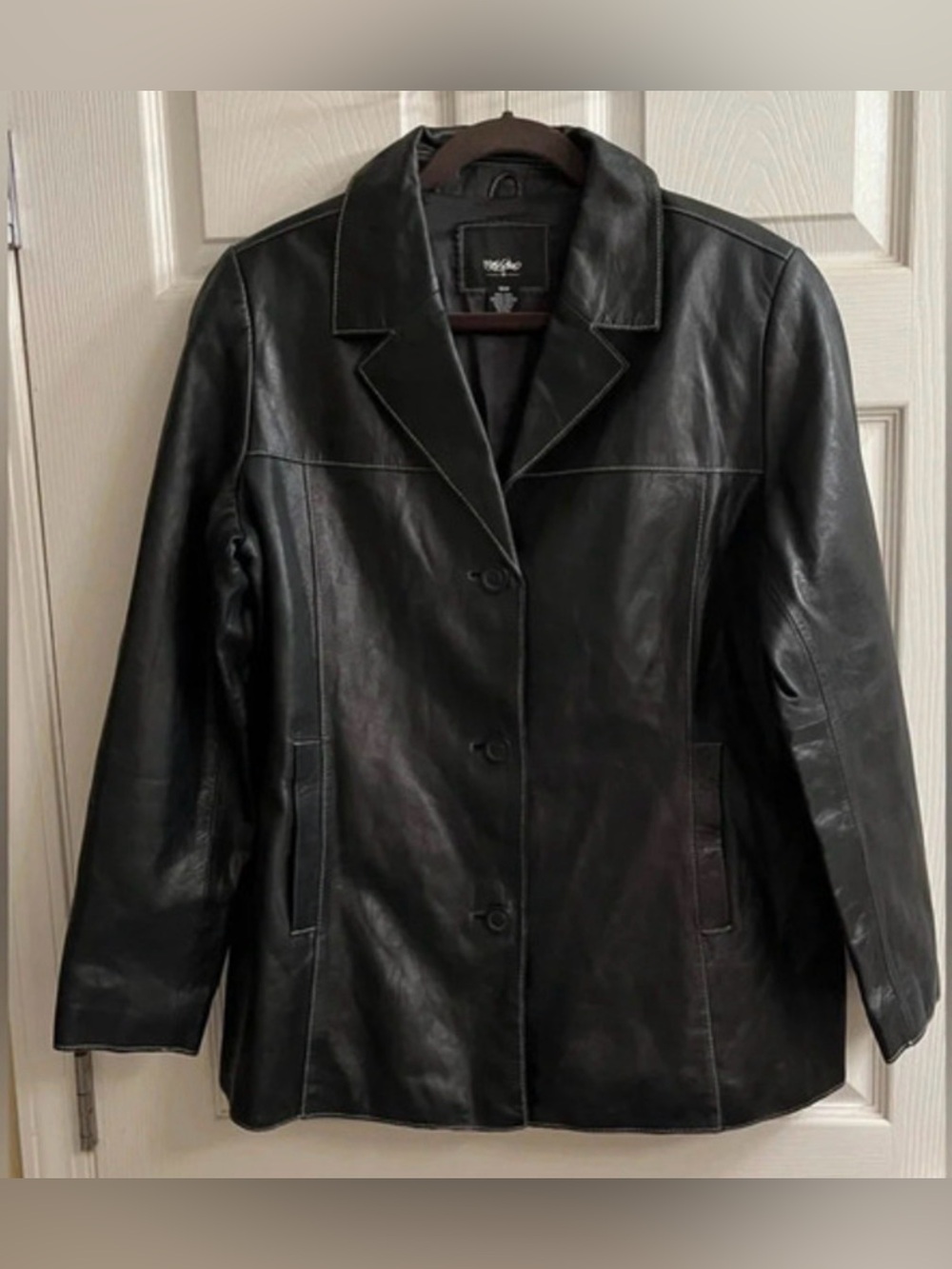 MOSSIMO~BLACK 100% LEATHER JACKET~16W